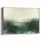 Framed canvas wall art showcasing an abstract landscape design with silver accents, viewed from the side. Perfect for modern home decor, enhancing living spaces.