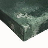 Close-up of abstract landscape wall art on stretched canvas, showcasing vibrant colors and intricate textures, ideal for modern home decor.