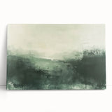 Abstract landscape wall art on stretched canvas, showcasing vibrant colors and dynamic shapes, elegantly leaning against a neutral wall, perfect for modern decor.