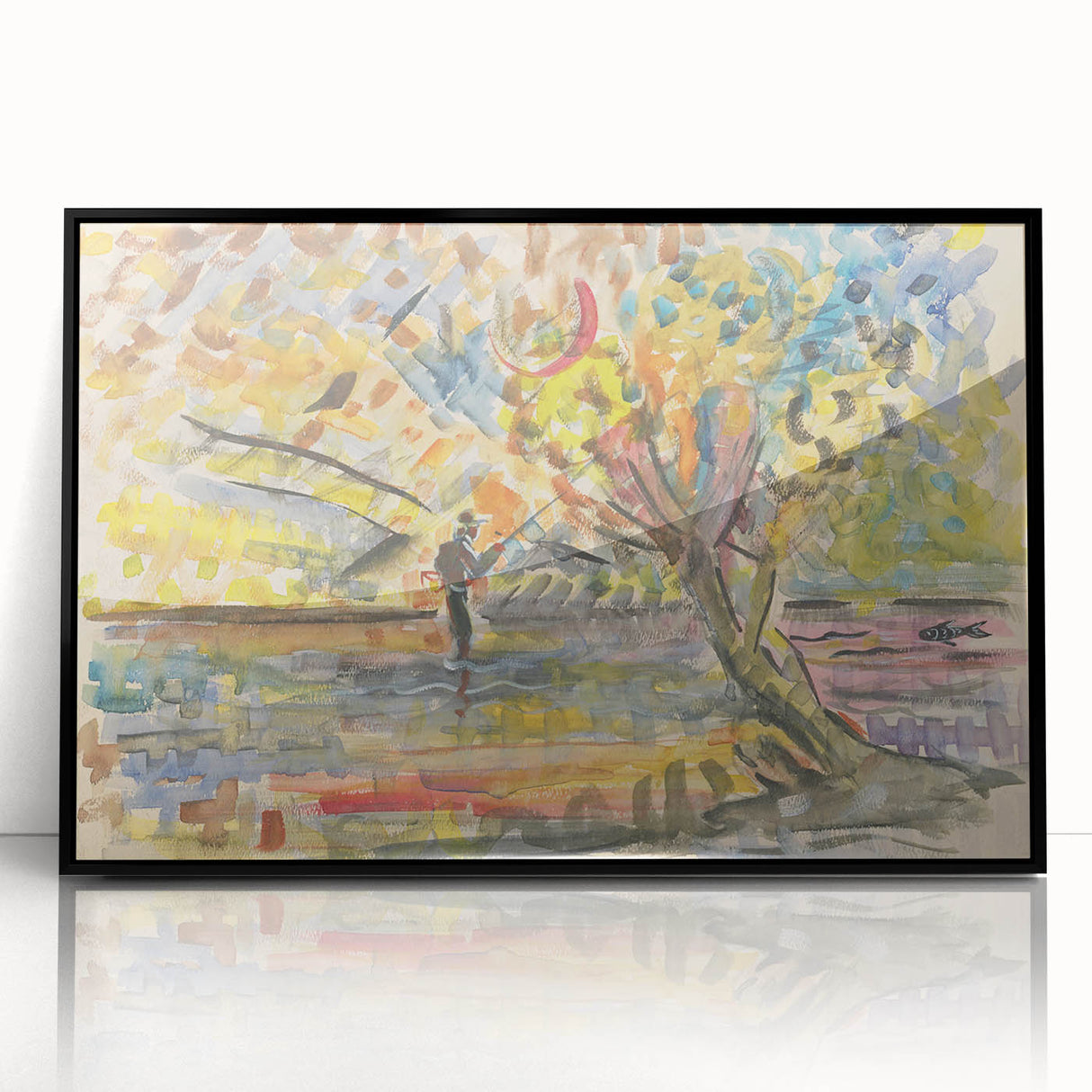 Expressionist Art: Fisherman by Arnold Peter Weisz-Kubínčan Print