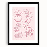 Extra large abstract art print with colorful, textured design on black framed canvas, ideal for living room decor.