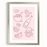 Textured abstract art print featuring swirling shades of blue and white on a silver framed canvas, ideal for bedroom art.