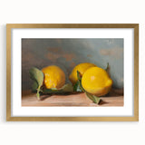 Extra large abstract art print featuring textured fruits in vibrant colors, framed in gold, ideal for living room decor.
