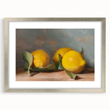 Textured art featuring abstract fruit designs in vibrant colors on a framed silver mat, suitable for bedroom wall decor.