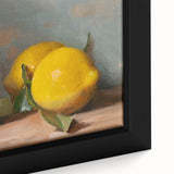 Extra large black wall art featuring colorful, textured fruits on framed canvas, ideal for living room decor.