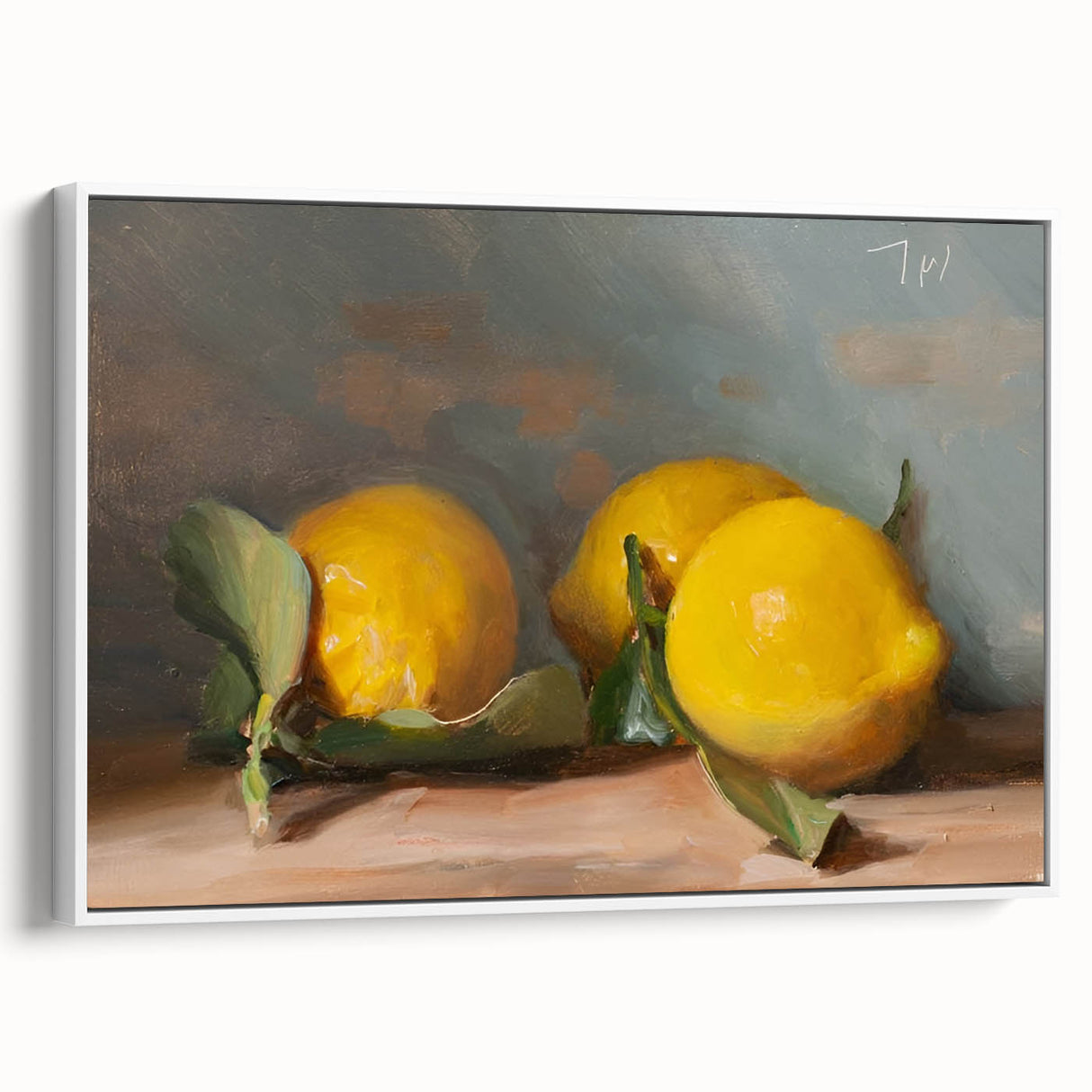 Vintage poster art of colorful fruits on a white framed canvas, ideal for extra large living room wall decor.
