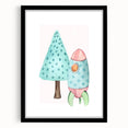 Girls Room Wall Art - Rocket & Tree Kids Room Art Prints
