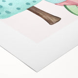 Girls Room Wall Art - Rocket & Tree Kids Room Art Prints