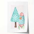 Girls Room Wall Art - Rocket & Tree Kids Room Art Prints