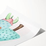 Girls Room Wall Art - Rocket & Tree Kids Room Art Prints