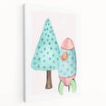 Girls Room Wall Art - Rocket & Tree Kids Room Art Prints