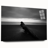 Acrylic glass panel displaying a vibrant beach landscape design, showcasing tropical colors and serene ocean waves, ideal for home decor and art lovers.