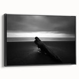 Framed landscape canvas art depicting a serene beach scene, showcasing vibrant colors and intricate details, framed in black for a modern touch. Ideal for coastal decor enthusiasts.