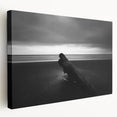 Stretched canvas artwork depicting a serene beach landscape with vibrant colors, ideal for coastal home decor. The side view highlights the canvas depth and texture, enhancing visual appeal.
