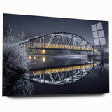 Elegant acrylic glass landscape bridge design showcased in a side view, highlighting the intricate details and vibrant colors, perfect for modern home decor.