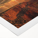 Vibrant rolled canvas showcasing a stunning landscape of canyons in rich earthy tones, perfect for home decor. Packaged securely in a durable cardboard tube.