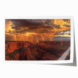 Vibrant landscape canyons rolled print showcasing stunning rock formations in warm earth tones, elegantly packaged in a protective cardboard tube for wall decor enthusiasts.