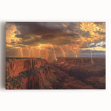 Vibrant landscape canvas depicting majestic canyons in rich earth tones, ideal for home decor, showcasing natural beauty and artistic detail. Perfect for enhancing any living space.