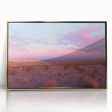 Framed acrylic wall art depicting a stunning desert landscape, featuring vibrant colors and intricate details, perfect for enhancing modern home decor.
