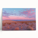 Desert landscape canvas art print showcasing vibrant hues of orange and yellow with textured details, ideal for home decor and art enthusiasts.