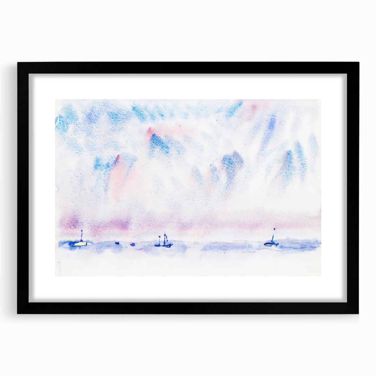 Minimalist Modern Wall Art - Bermuda Sky and Sea with Boats - Contemporary Art