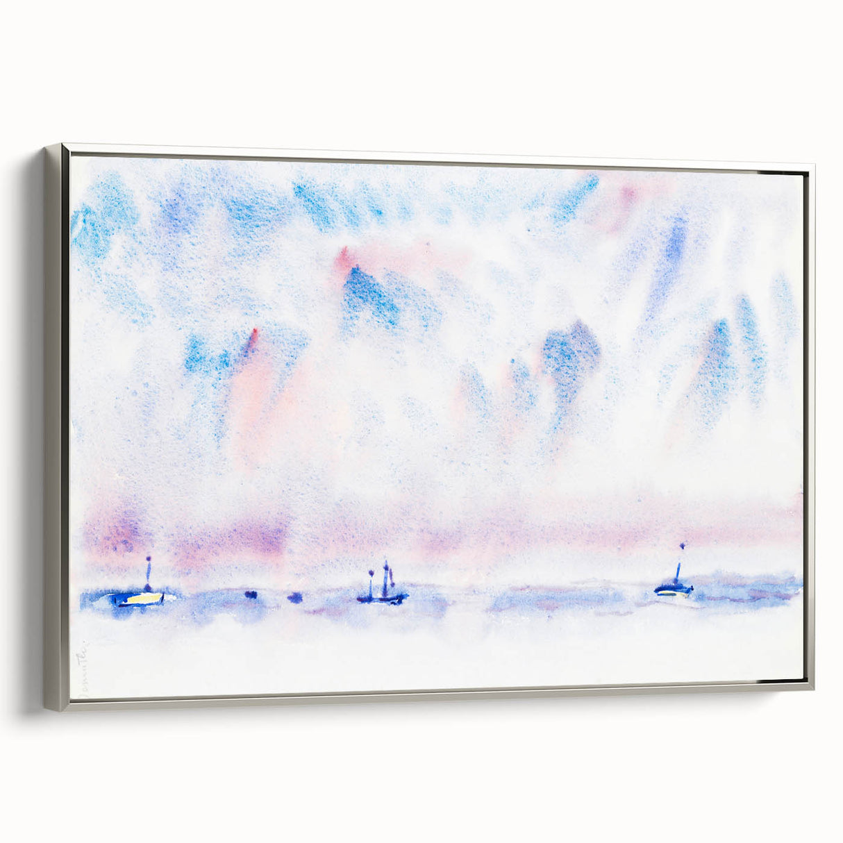 Minimalist Modern Wall Art - Bermuda Sky and Sea with Boats - Contemporary Art