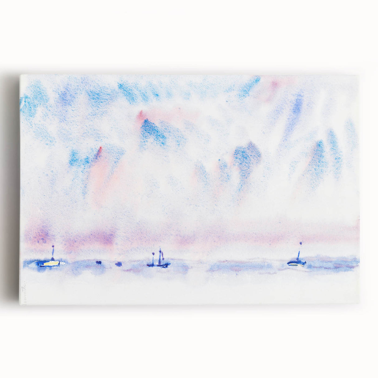 Minimalist Modern Wall Art - Bermuda Sky and Sea with Boats - Contemporary Art