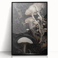 Large abstract wall art in black and white, framed in black acrylic, ideal for modern art wall decor.