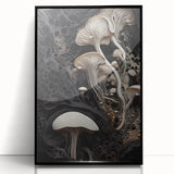 Large abstract wall art in black and white, framed in black acrylic, ideal for modern art wall decor.
