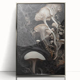 Mid-century modernist art of natural close-ups in silver acrylic frame, suitable for modern art wall decor or nursery.