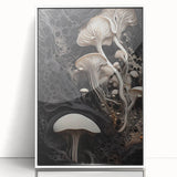 Art deco poster featuring geometric shapes in muted pastel colors, framed in white acrylic, suitable for nursery wall art.