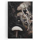 Black and white close-up photo of natural elements on stretched canvas, ideal for kitchen wall art.