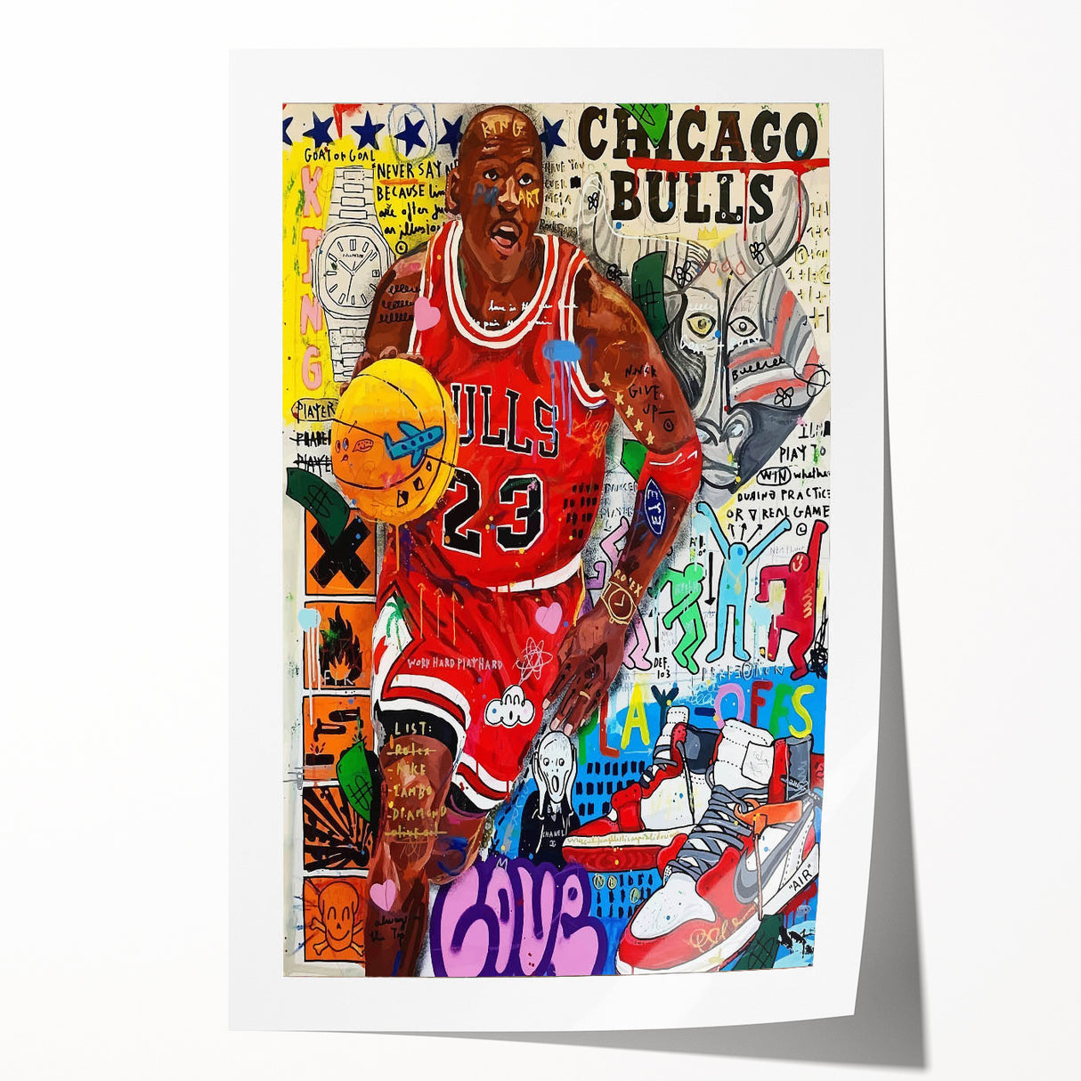 Vibrant Pop Art Wall Art – Colorful Michael Jordan Canvas