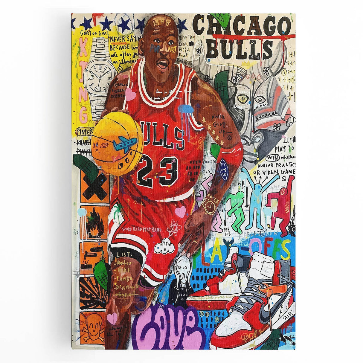 Vibrant Pop Art Wall Art – Colorful Michael Jordan Canvas