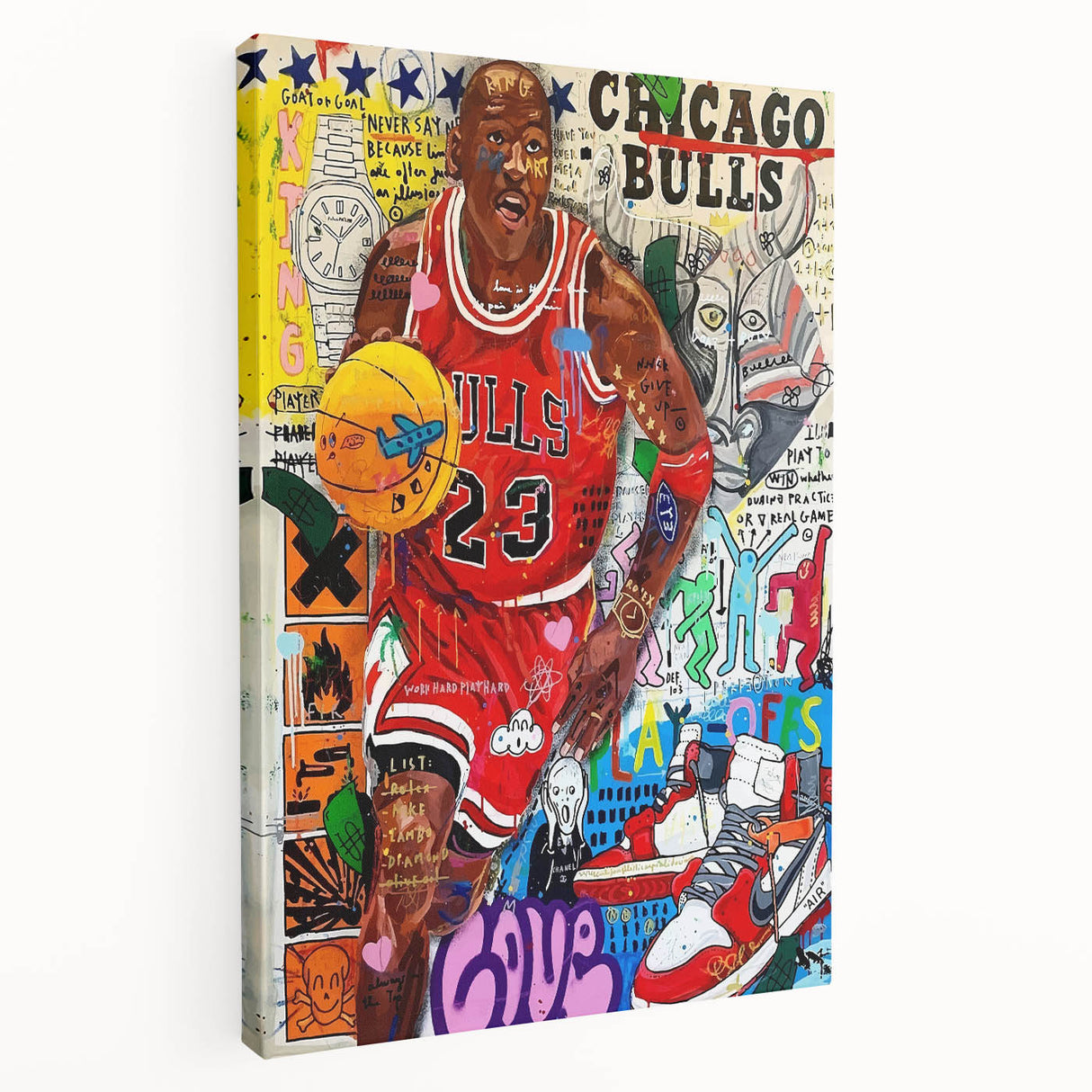 Vibrant Pop Art Wall Art – Colorful Michael Jordan Canvas