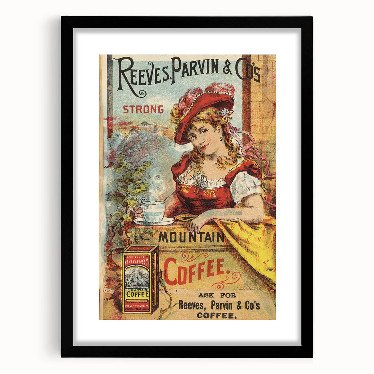 Retro Coffee Ad Wall Art - Vintage Reeves, Parvin & Co Print
