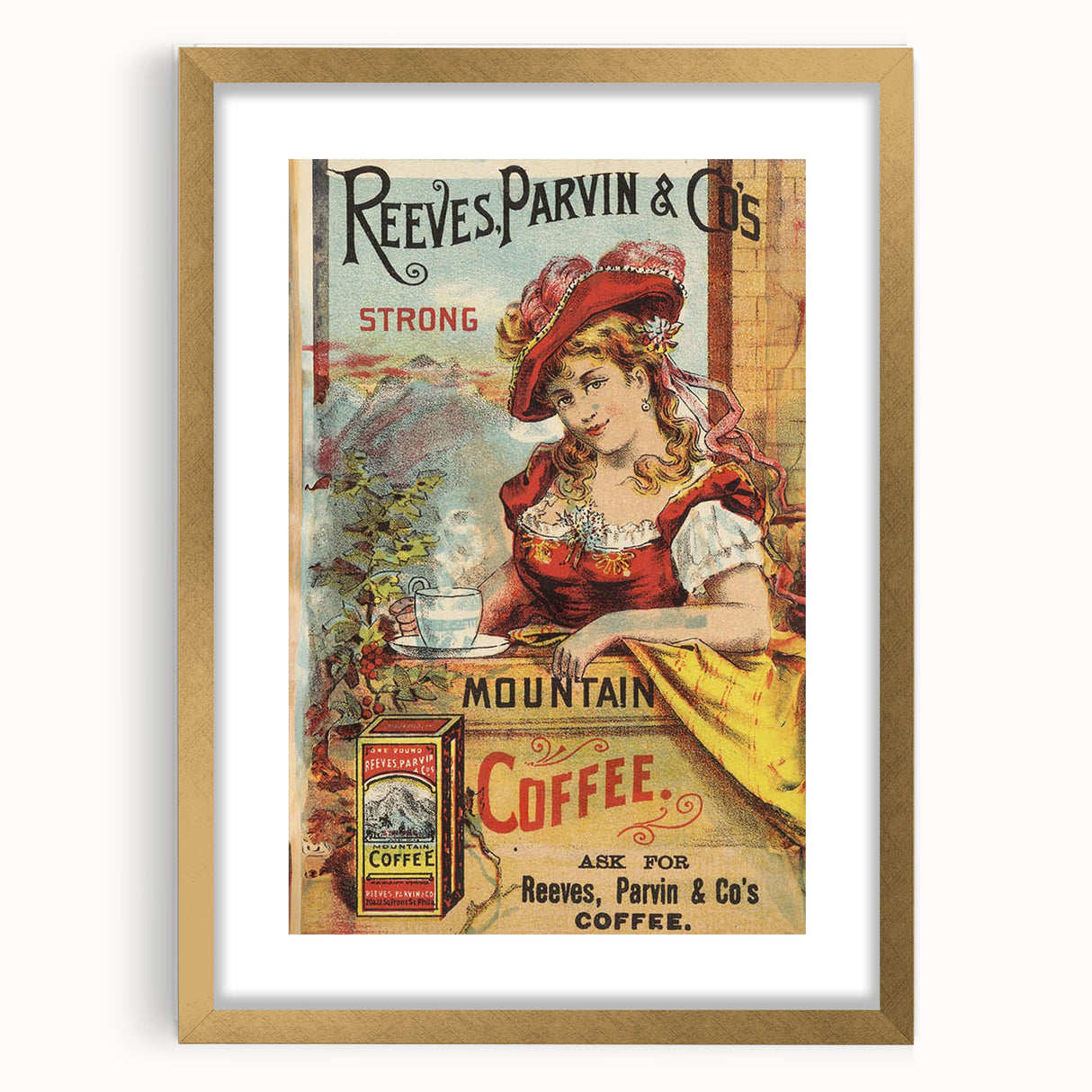 Retro Coffee Ad Wall Art - Vintage Reeves, Parvin & Co Print