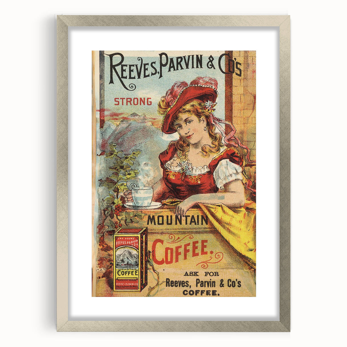 Retro Coffee Ad Wall Art - Vintage Reeves, Parvin & Co Print