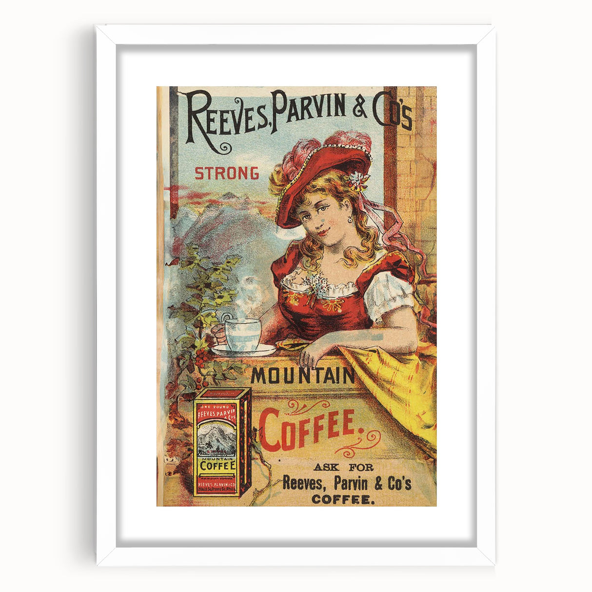 Retro Coffee Ad Wall Art - Vintage Reeves, Parvin & Co Print