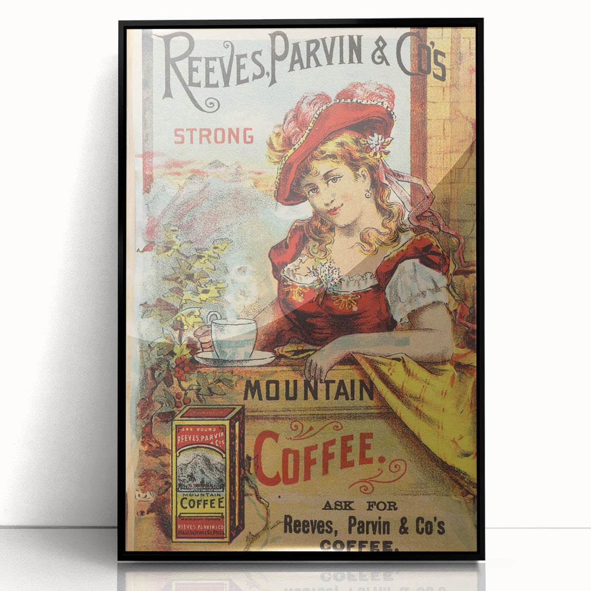 Retro Coffee Ad Wall Art - Vintage Reeves, Parvin & Co Print