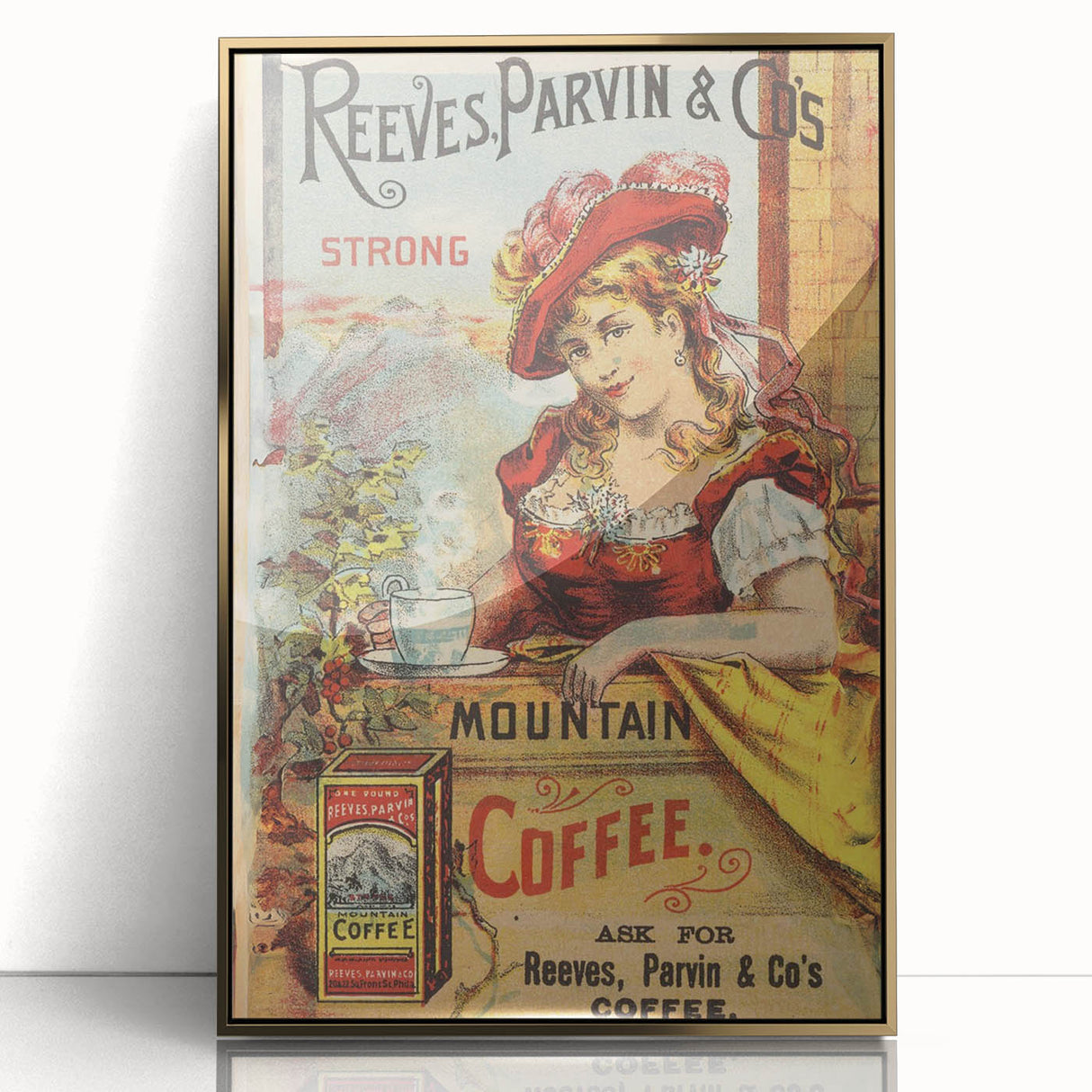 Retro Coffee Ad Wall Art - Vintage Reeves, Parvin & Co Print