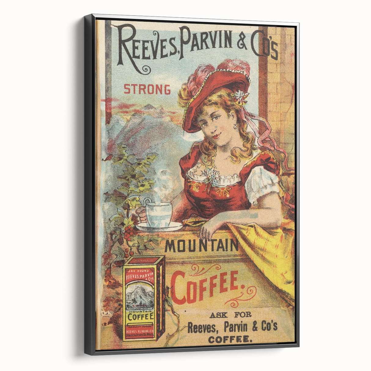 Retro Coffee Ad Wall Art - Vintage Reeves, Parvin & Co Print