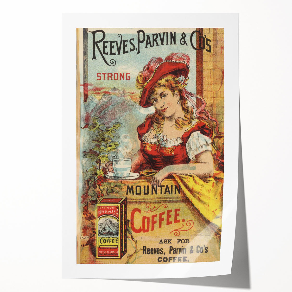 Retro Coffee Ad Wall Art - Vintage Reeves, Parvin & Co Print