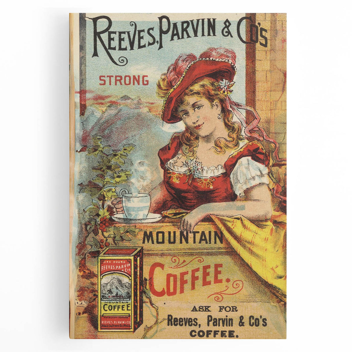 Retro Coffee Ad Wall Art - Vintage Reeves, Parvin & Co Print