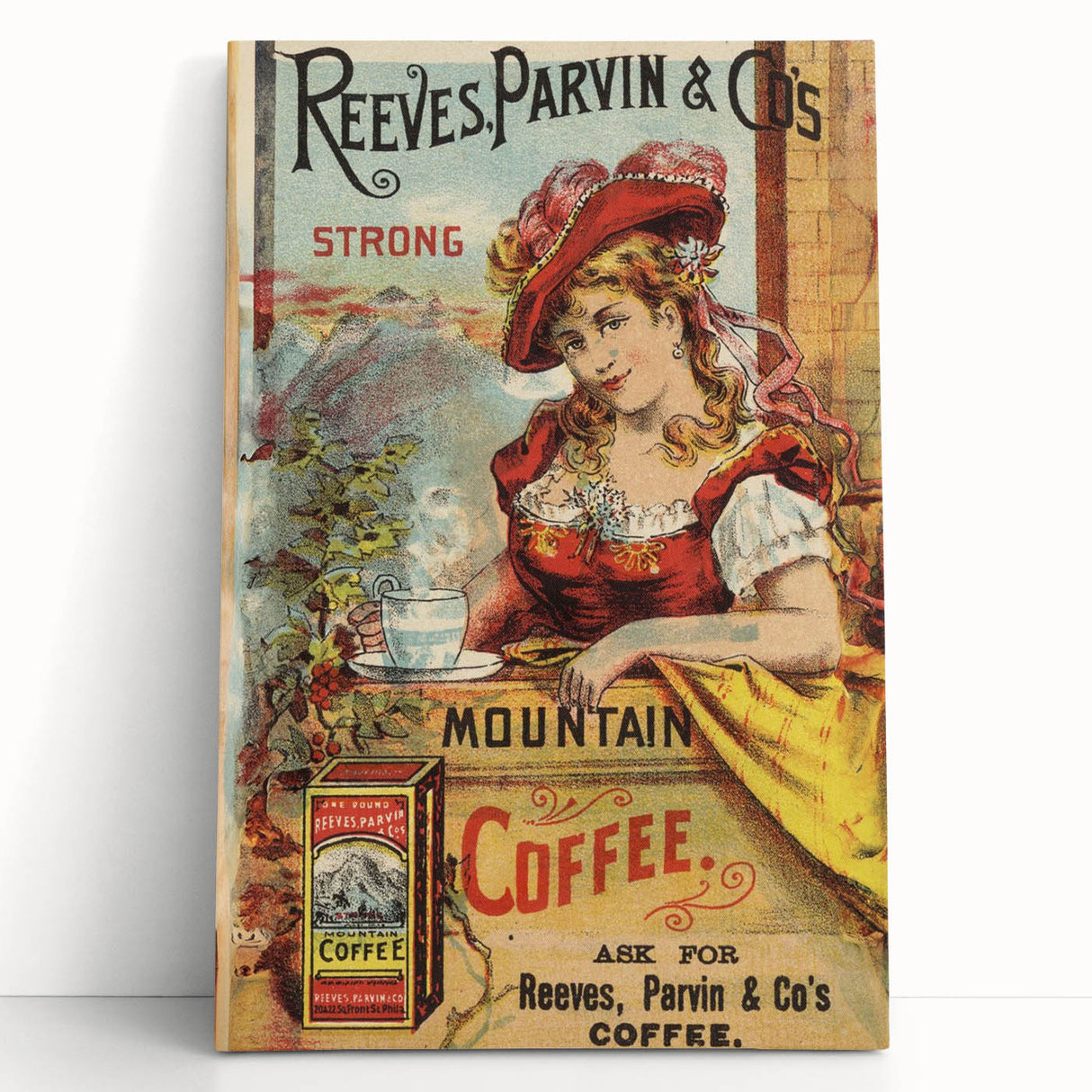 Retro Coffee Ad Wall Art - Vintage Reeves, Parvin & Co Print