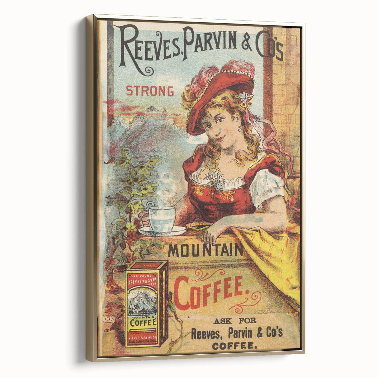 Retro Coffee Ad Wall Art - Vintage Reeves, Parvin & Co Print