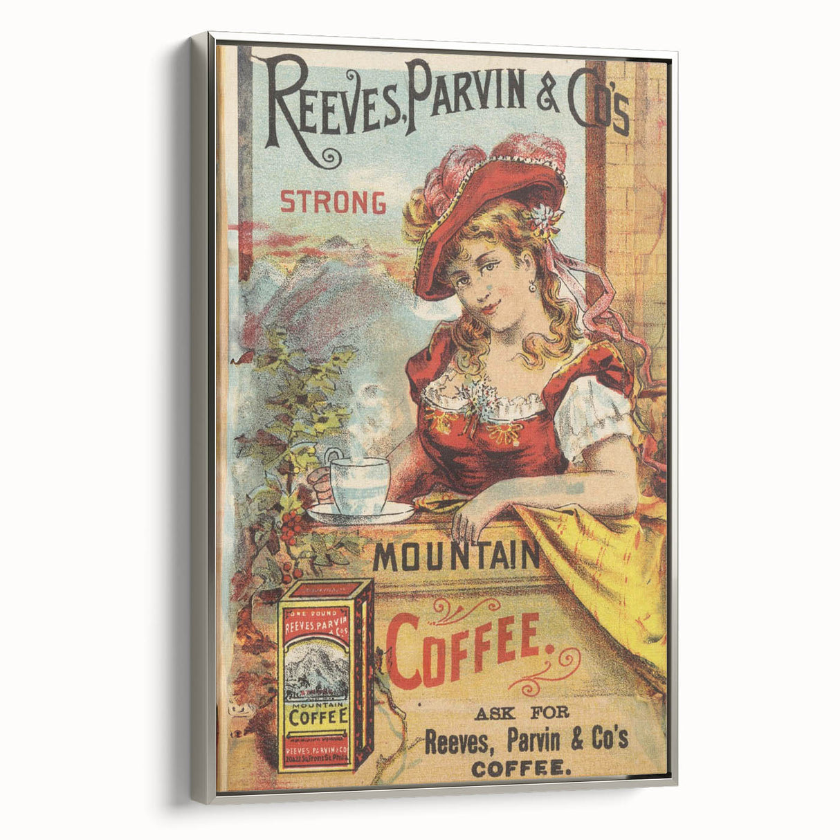 Retro Coffee Ad Wall Art - Vintage Reeves, Parvin & Co Print