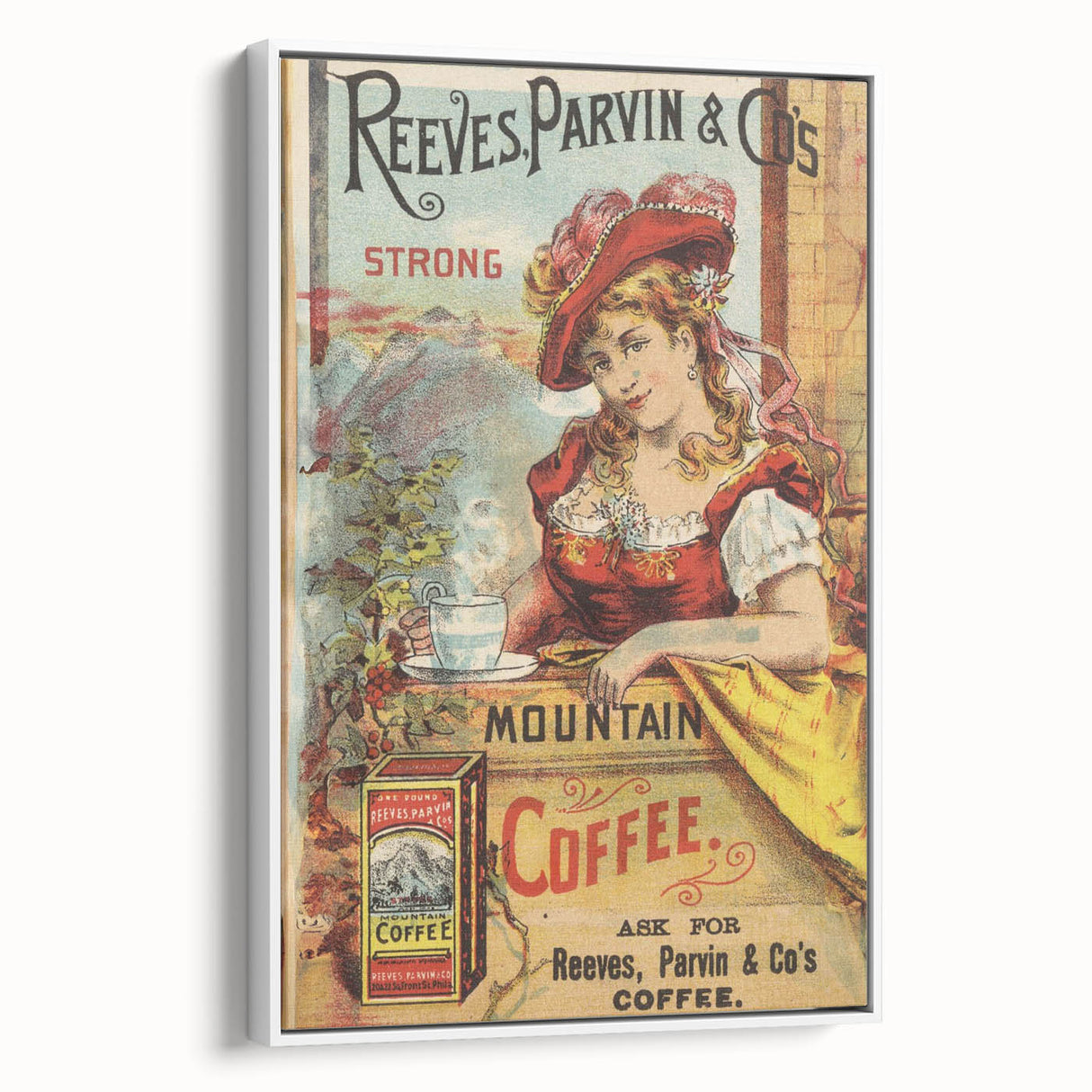 Retro Coffee Ad Wall Art - Vintage Reeves, Parvin & Co Print