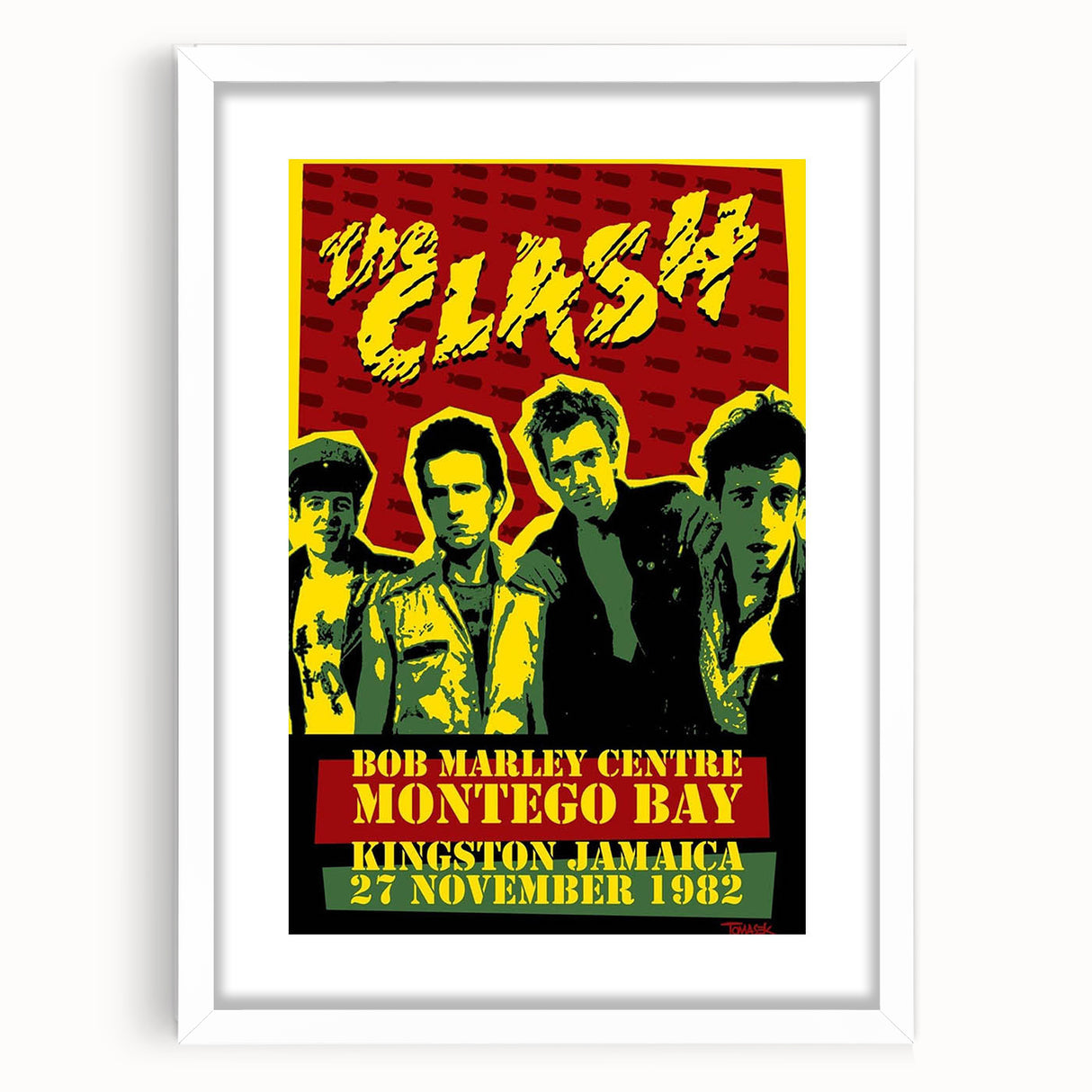 The Clash Bob Marley Centre Poster | Retro Punk Rock Wall Art