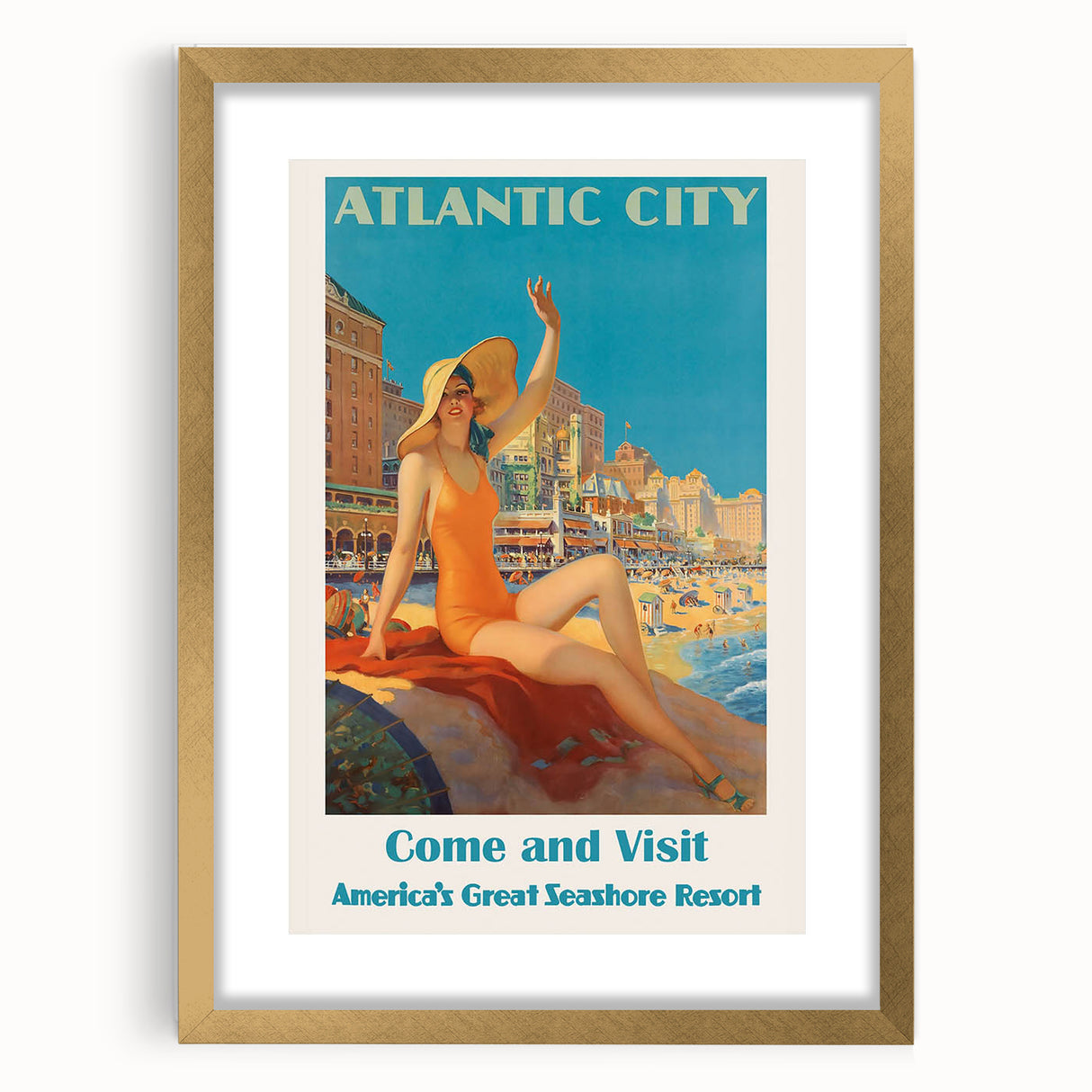 Retro Atlantic City Beach Poster – Vintage Prints & Seaside Wall Art